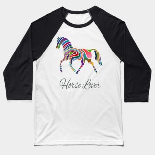 Colorful Galloping Horse Lover Print Baseball T-Shirt